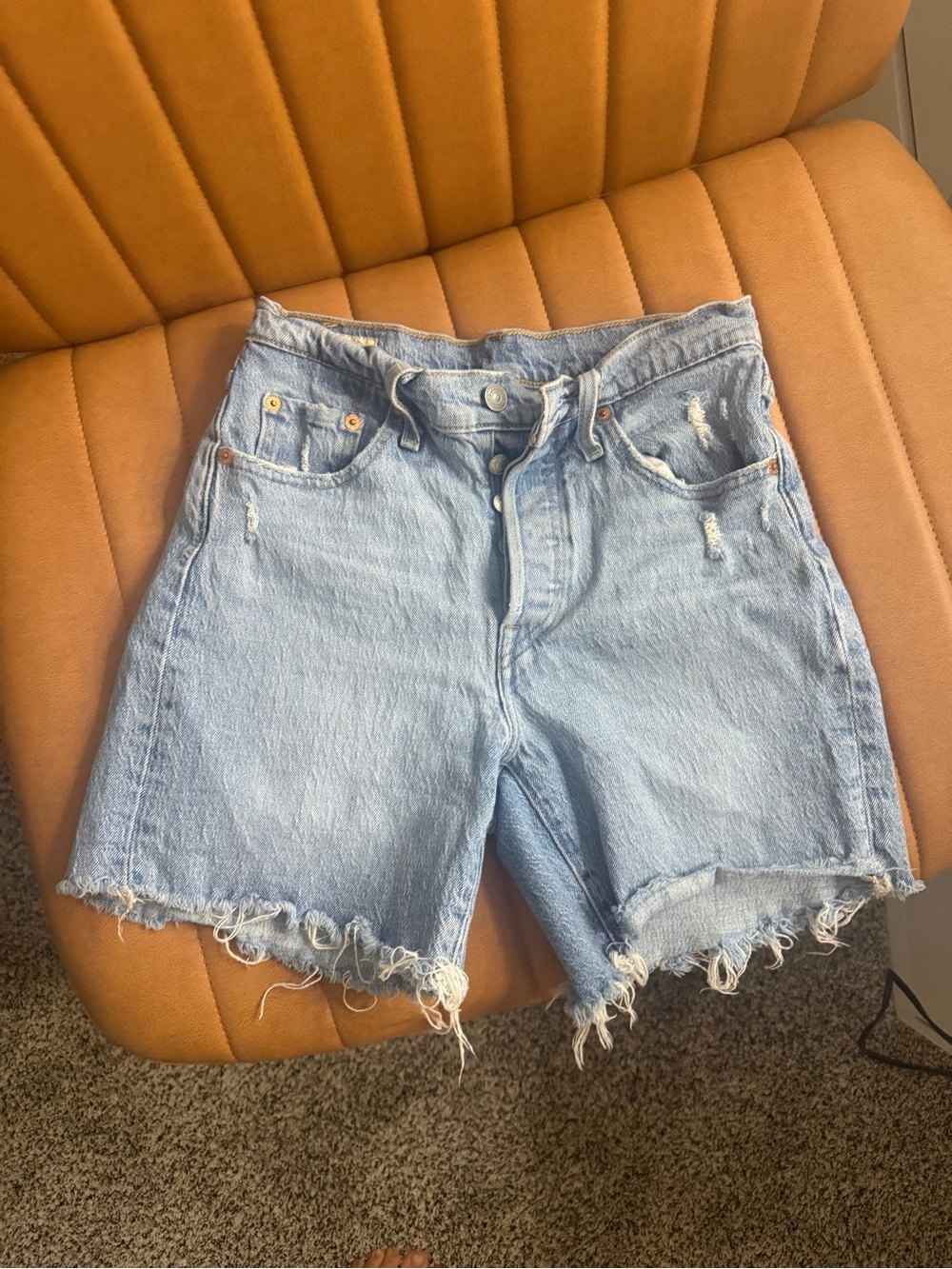 Levi Light Blue Distressed Denim Women’s Shorts
